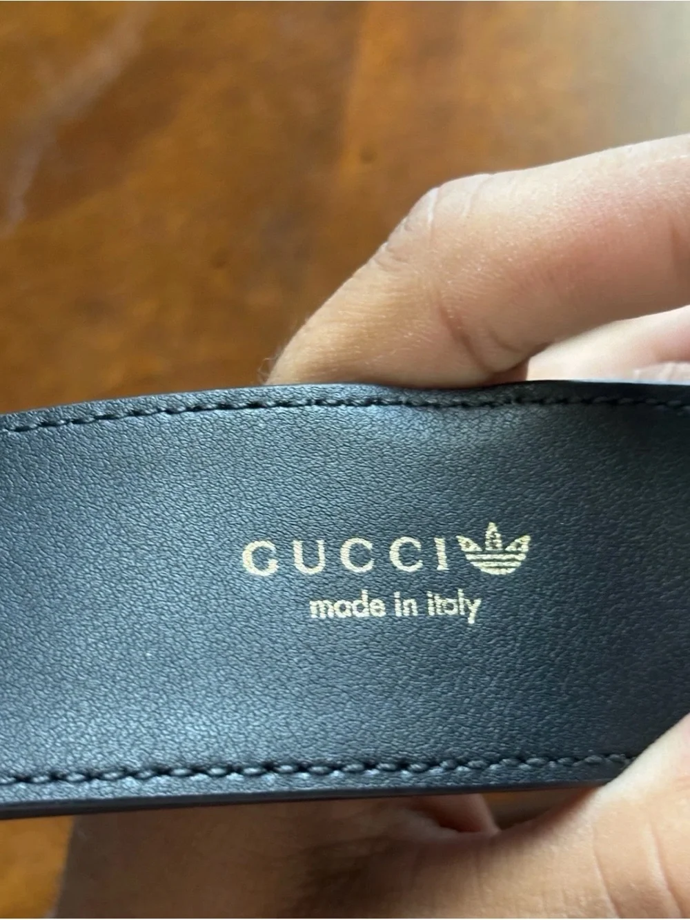 Gucci X Adidas Double G Logo Leather Belt